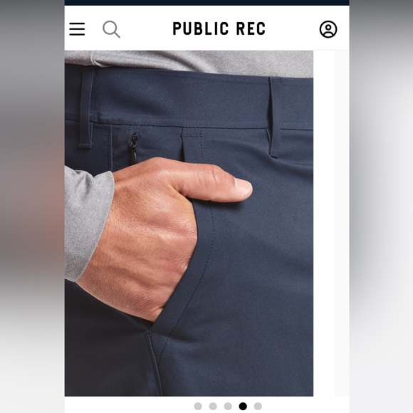 Public Rec Men’s Workday Shorts Navy Blue Size 40 EUC Sport Casual Travel - Picture 3 of 13